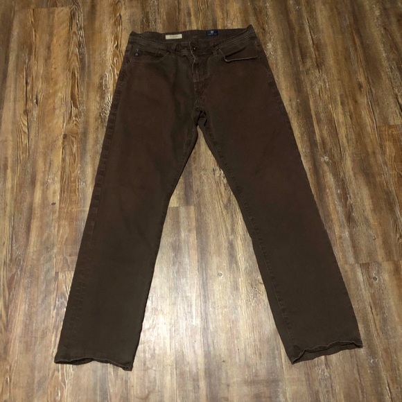 AG Adriano Goldschmied The Graduate Pants Men's 31x32 Tailored Leg Brown Chinos - Picture 1 of 6